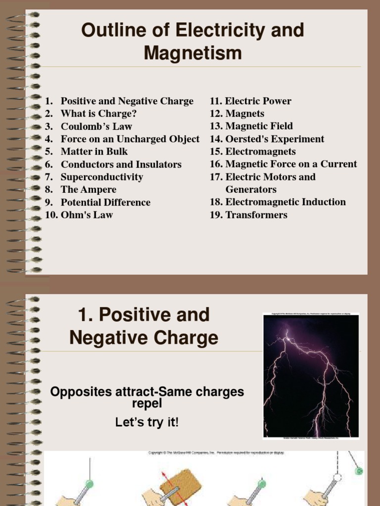 Electricity and Magnetism Overview | PDF | Electric Charge ...
