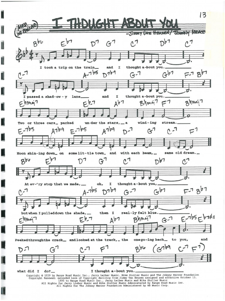 ビッグバンド楽譜「I Thought About You」 ビッグバンド楽譜「I Thought About You」 I Thought About You