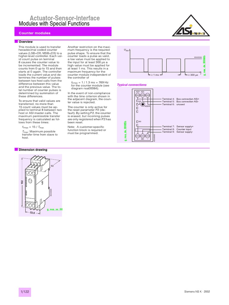 Actuator-Sensor-Interface: Modules With Special Functions | PDF ... image.