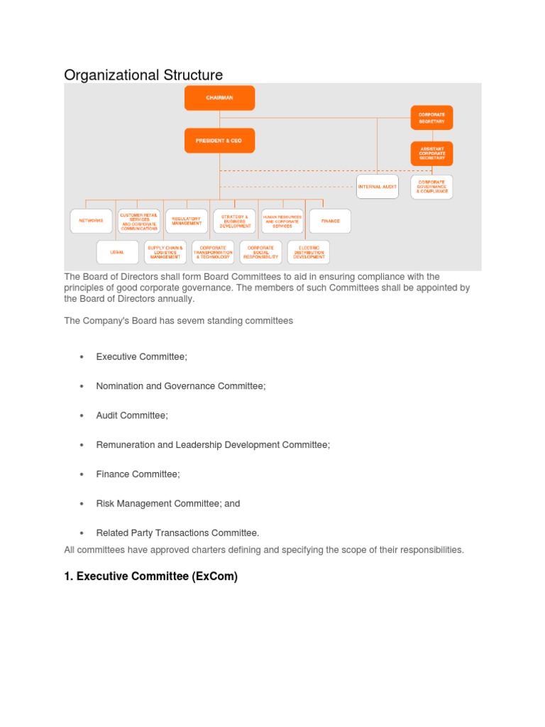 Meralco Organizational Structure | PDF