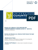 Johanna Ivette Suarez Carvajal - Actividad 4.4 Trabajo Final La Investigación Educativa y Los Procesos Comportamentales