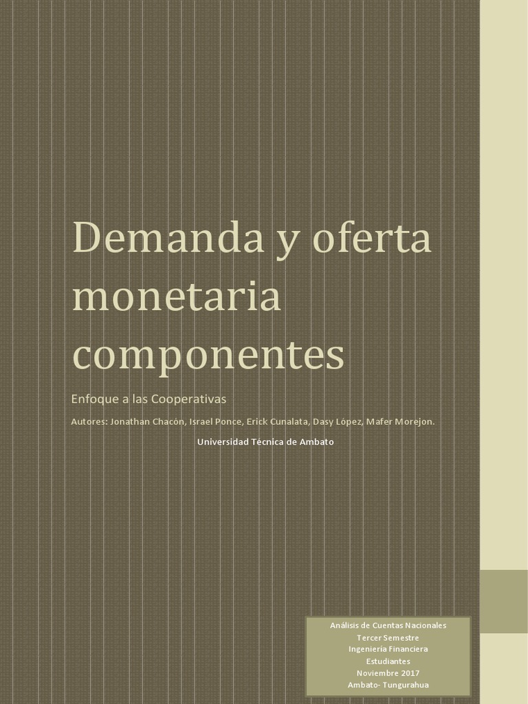 Oferta y Demanda Monetaria en Ecuador | PDF | Oferta de dinero | Oferta ...