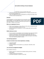 A Suggested Scaffold For Writing A Personal Statement