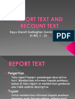 Report Text and Recount Text