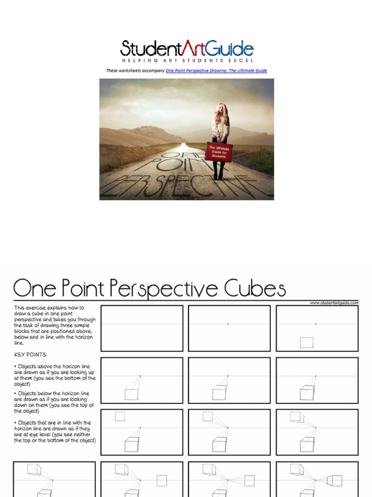 One Point Perspective Drawing Worksheets | PDF