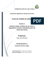 Plan de cierre de minas informe sobre marco legal Ecuador