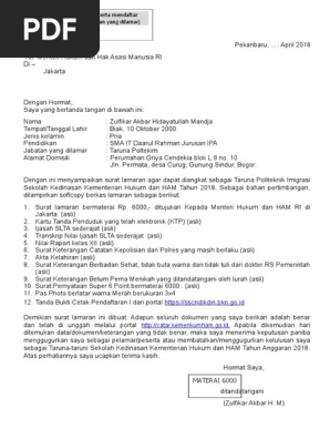 Format Surat Lamaran