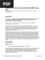 Master of Business Administration (MBA) (top-up)
