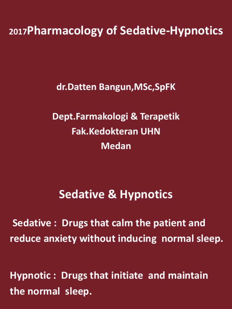 Pharmacology of Sedative-Hypnotics | PDF | Benzodiazepine | Drugs ...