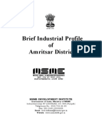 Brief Industrial Profile of Amritsar District: Msme Development Institute