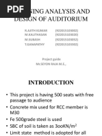 Auditorium Structural Design Overview | PDF | Beam (Structure) | Stairs