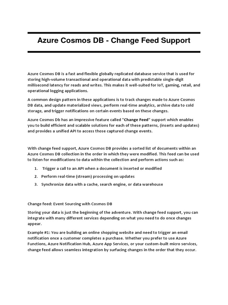 Azure Cosmos DB - Change Feed Lab - Code Samples