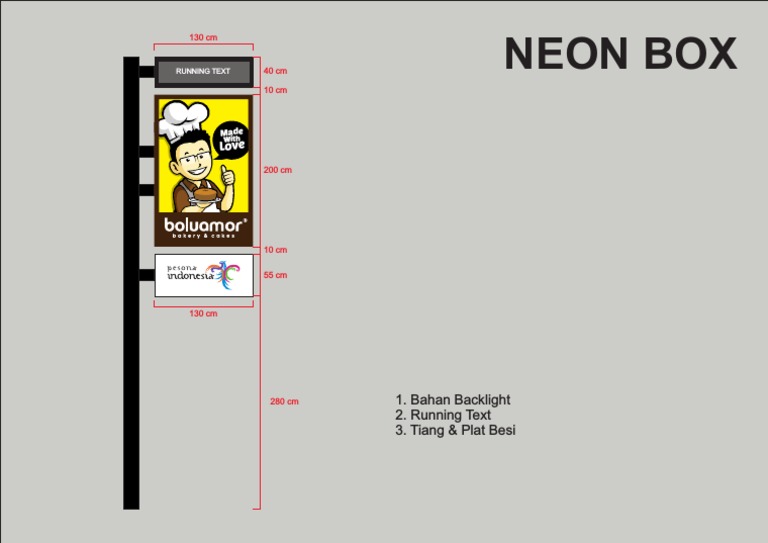 Neon Box with Running Text Design | PDF