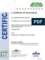 Certificate of Assessment: Pt. Arteria Daya Mulia