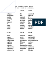 5th Grade - Sight Words PDF