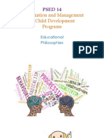 Organization and Management of Child Development Programs: Psed 14