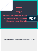 Agency Problems in Corporate Governance Accountability of Managers and Stockholders