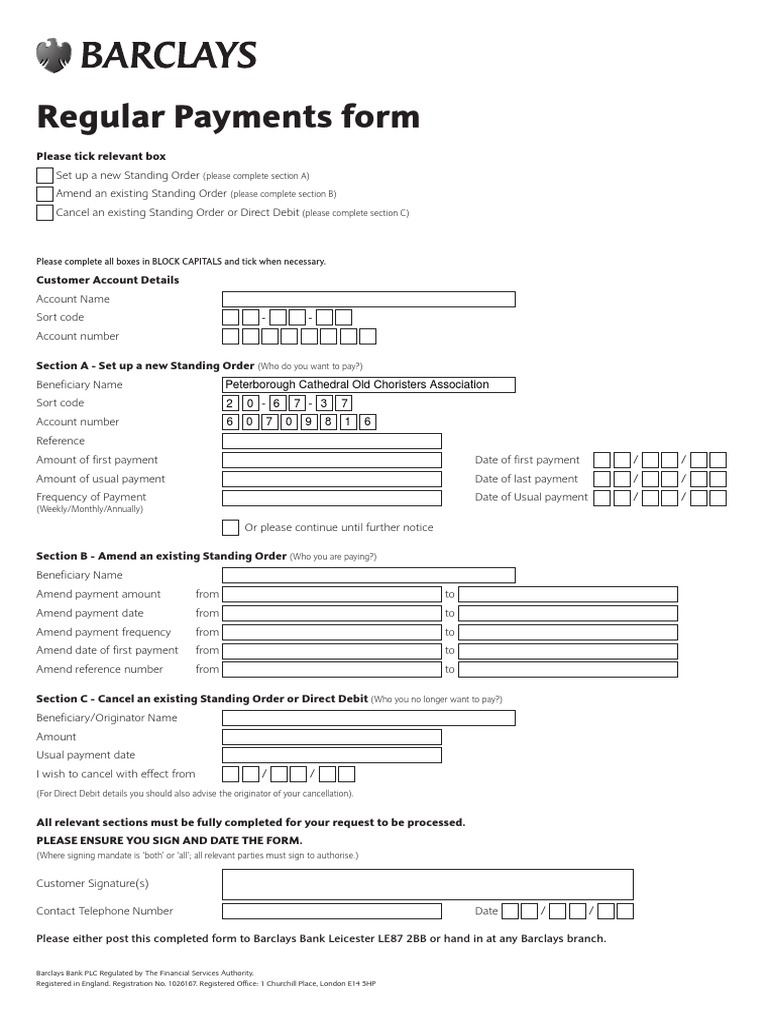 Standing Order | PDF | Payments | Debit Card