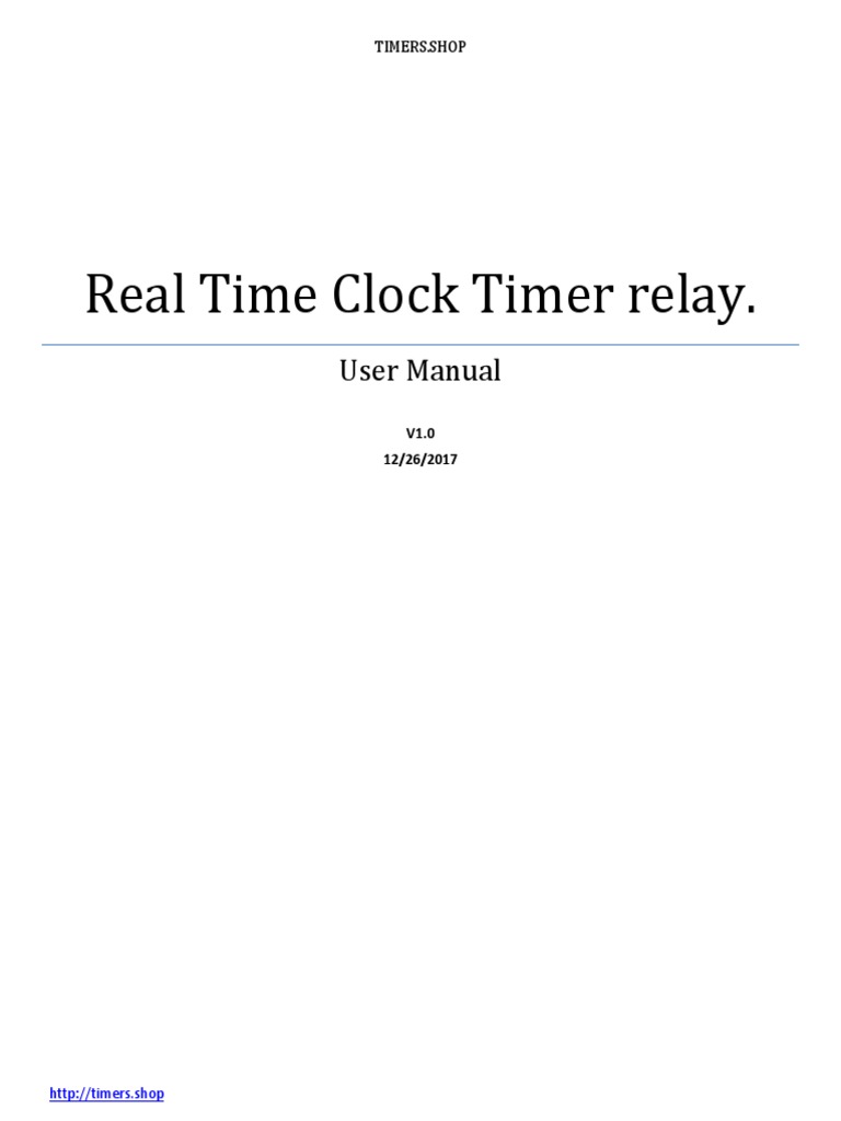 Real Time Clock Timer Relay Manual | PDF | Timer | You Tube
