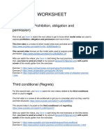 Worksheet: Modal Verbs (Prohibition, Obligation and Permission)