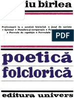 Bîrlea, Ovidiu - Poetică Folclorică (1979, Univers) PDF