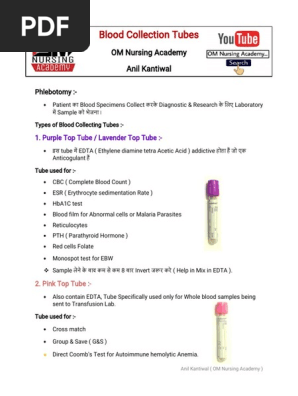 Blood Collection Tubes | PDF | Coagulation | Blood