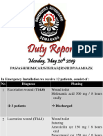 Duty Report, Monday May 20th 2019 DISJAG