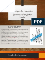 A Study On The Leadership: Behaviour of Any Indian Leader