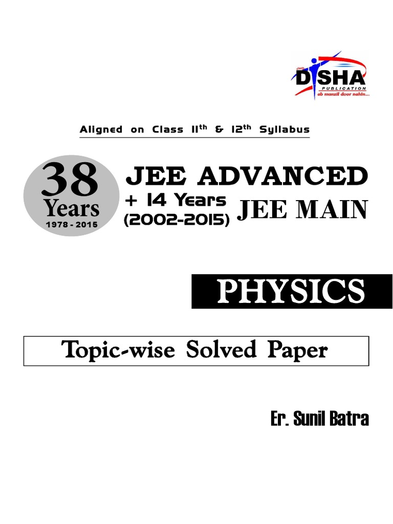 38 Years Iit Jee Advanced 14 Disha Experts Physics Speed Of Light Gases
