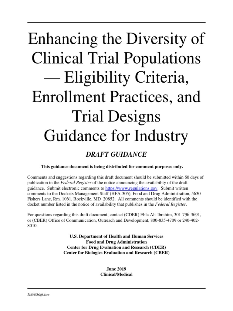 Enhancing Diversity in Clinical Trials | PDF | Clinical Trial | Food ...