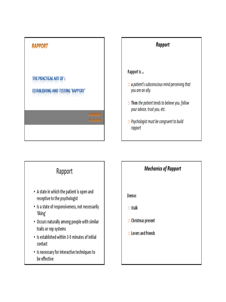 #01 w2-1 - Rapport NLP PDF | PDF | Neuro Linguistic Programming ...