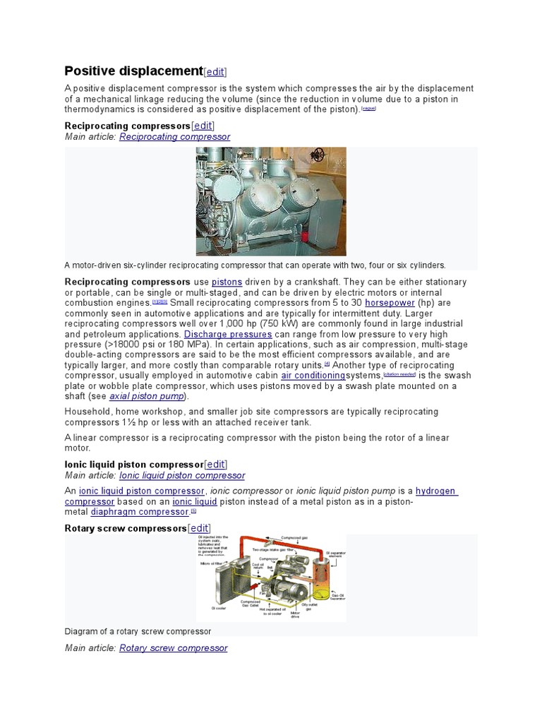 Positive Displacement: Reciprocating Compressor | PDF | Physical ...