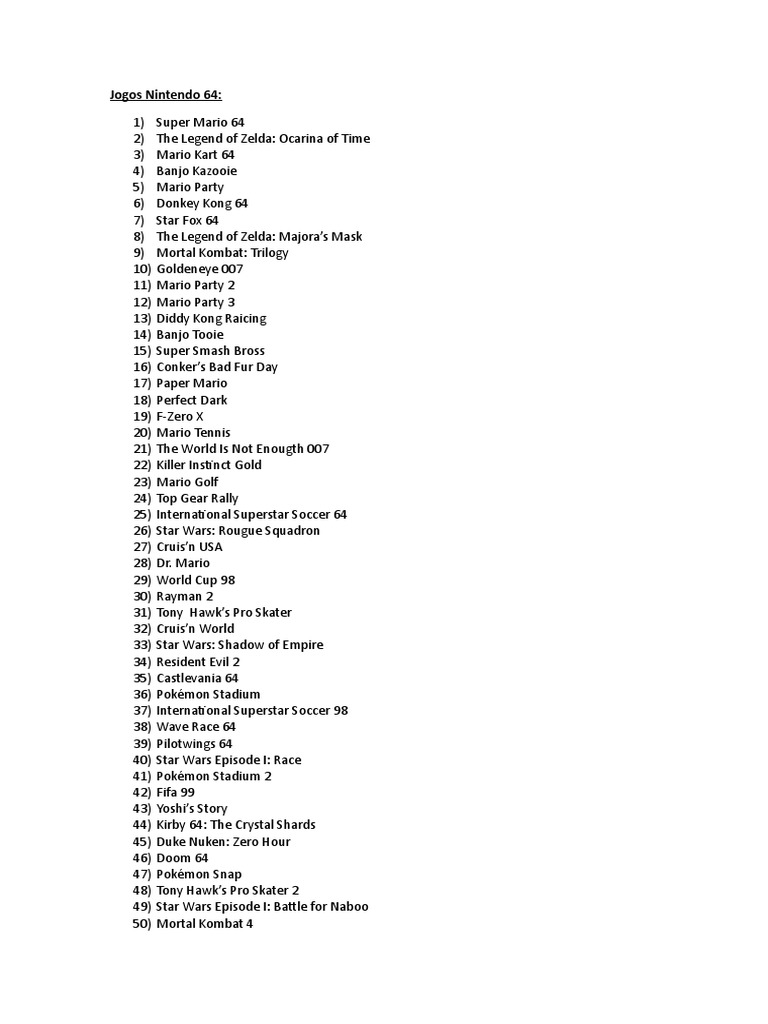 Nintendo 64 Classics for Gamers | PDF | Mario | Video Games