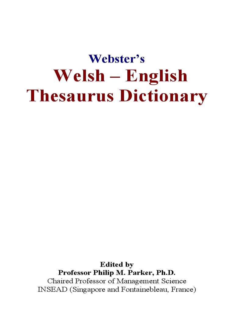 Webster's Welsh-English Dictionary Thesaurus PDF | PDF | Part Of Speech |  English Language