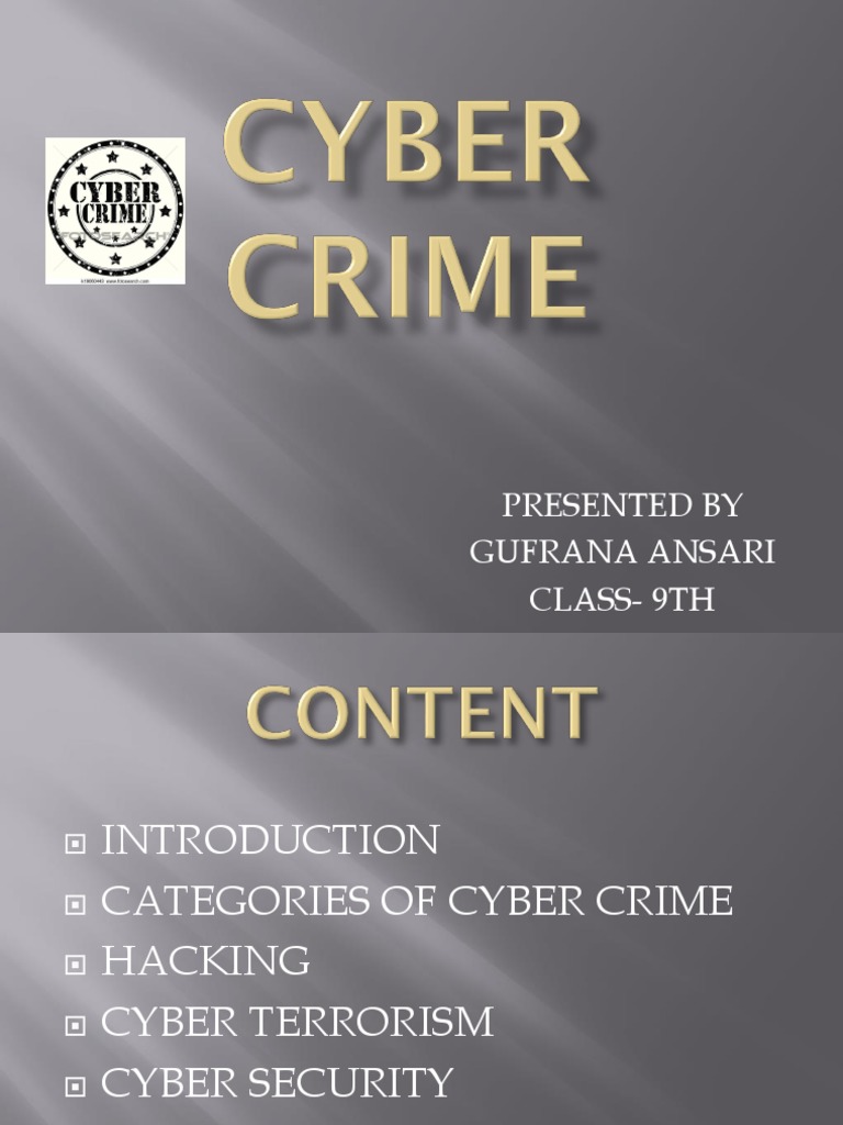Cyber Crime Presentation PDF