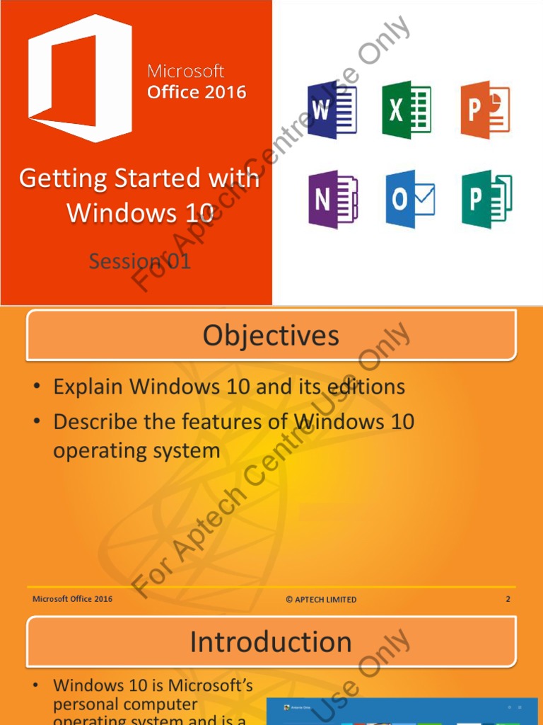 Ms Office 2016 - s01 | PDF | Windows 10 | Microsoft Windows