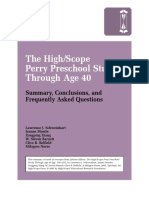 The High/Scope Perry Preschool Study Through Age 40: Summary, Conclusions, and Frequently Asked Questions