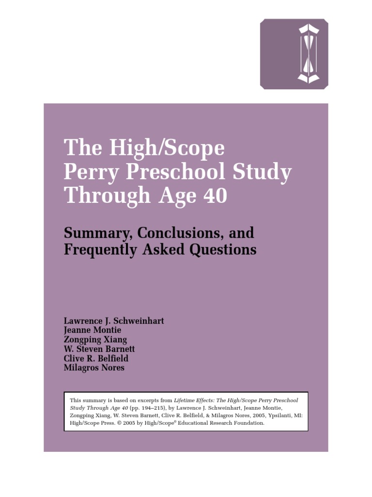 High Scope Perry Preschool Program Adalah