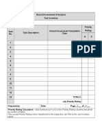 Haz Assessment Task Sheet