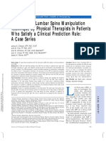 The Use of A Lumbar Spine Manipulation Technique by Physical Therapists in Patients Who Satisfy A Clinical Prediction Rule: A Case Series