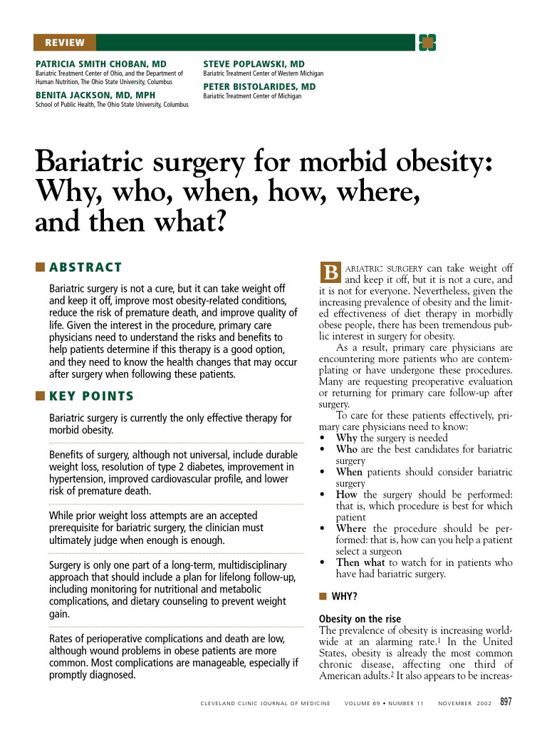 5.06.01 Bariatric Surgery Review | PDF | Bariatric Surgery | Obesity