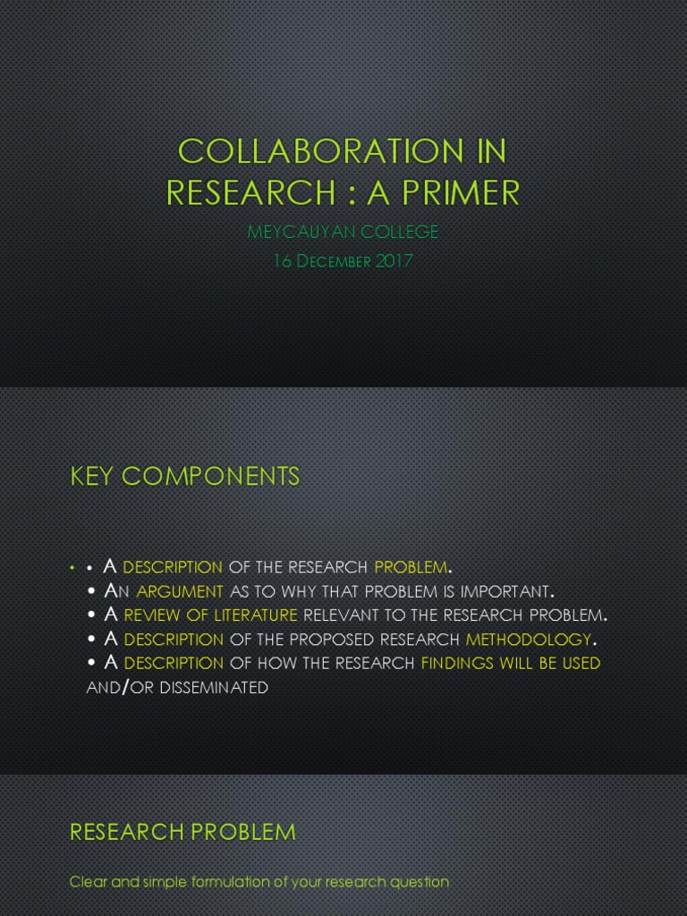 Research Collaboration Essentials Guide | PDF | Data Analysis ...