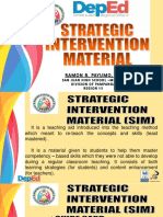Strategic Intervention Materials (SIM) Contest