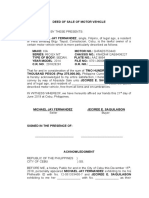 Deed of Sale of Motor Vehicle - FERNANDEZ