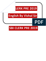 Sbi Clerk Pre 2019 English by Vishal Sir