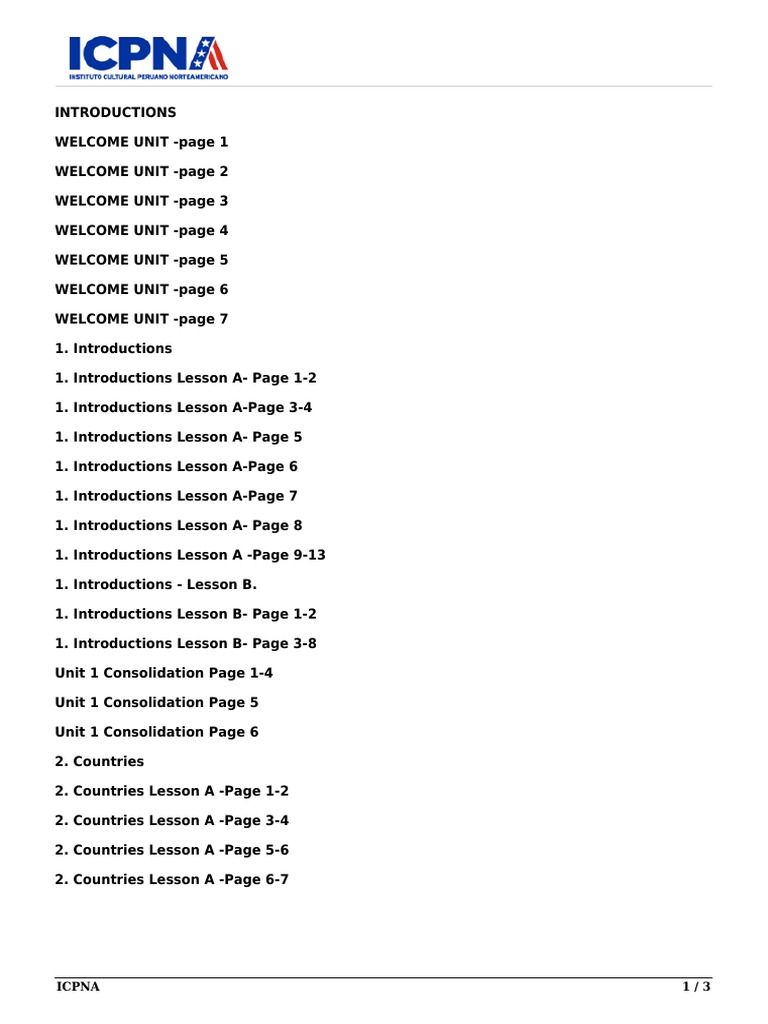 ICPNA English Course Overview | PDF