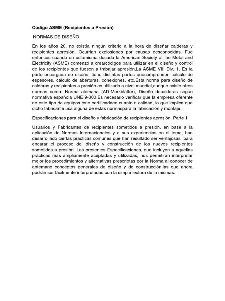 Código ASME 1104: Diseño de Recipientes | PDF | Soldadura | Construcción