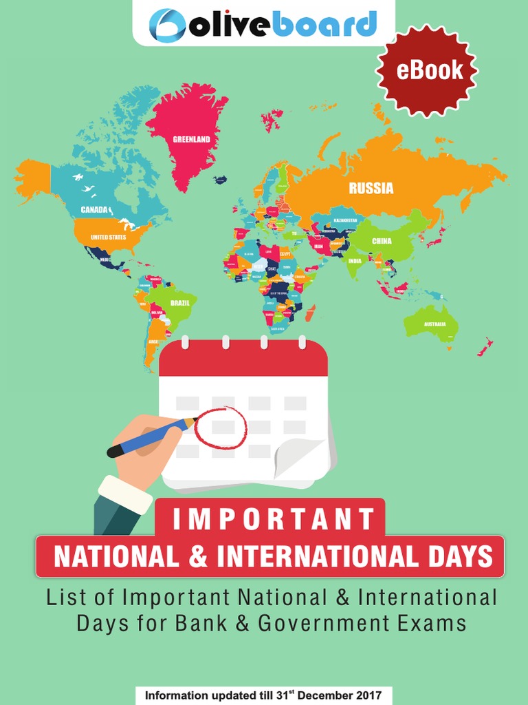 Important National and International Days PDF Wellness Medical