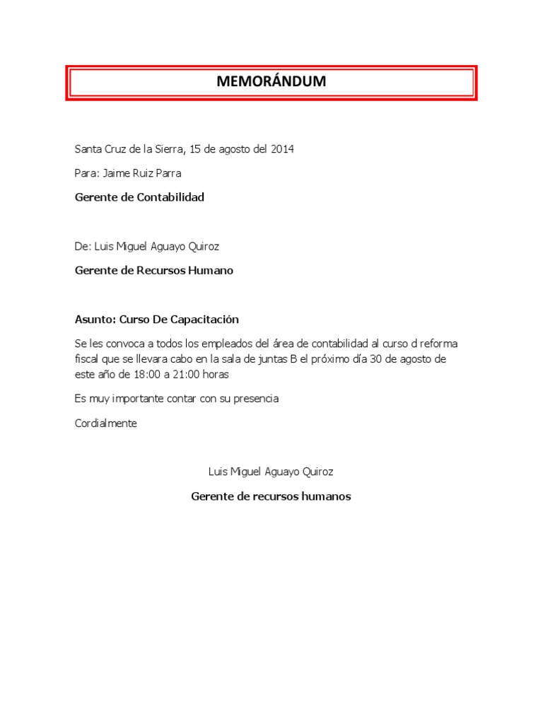 Practico 1 Memorándum PDF Contabilidad y Auditoria Business