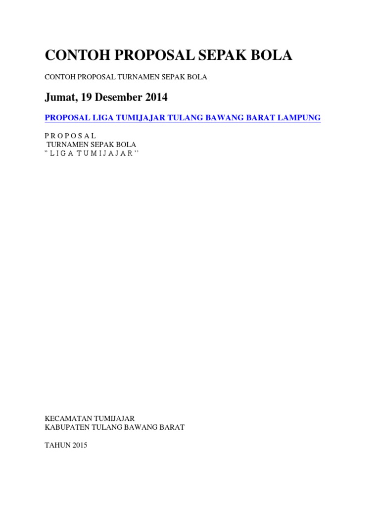 Contoh Proposal Sepak Bola Pdf